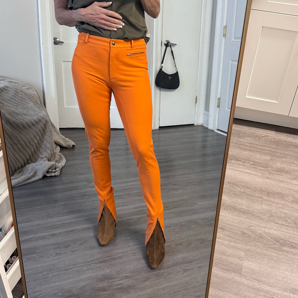 Veronique Branquinho Orange Slim Pants Made In Italy Sz 40it ( Xs/S )
